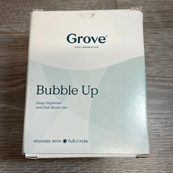NIB Grove Collaborative Bubble Up Soap Dispenser and Dish Brush Set White - Picture 4 of 9